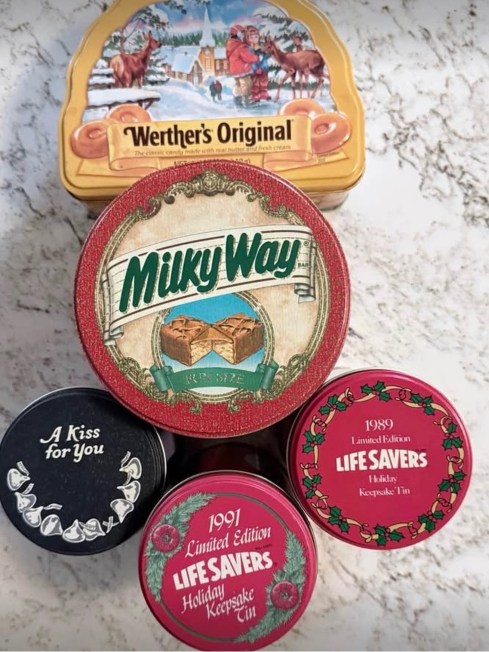 Vintage Christmas Holiday Keepsake Tins. Lot of 5 (1989-2000)